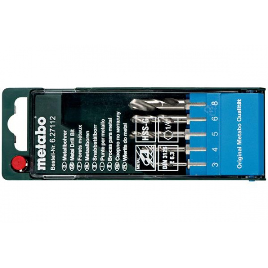 Metabo set of metal drillies with a hexagonal stopper of 5-pcs.