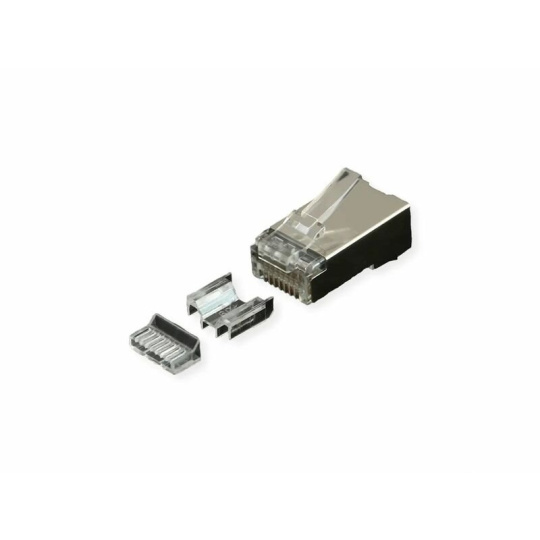 Konektor 8/8 RJ45 cat.6a/7, 10Gbit, tienený na drôt aj lanko, 10ks/bal, AWG 23-26