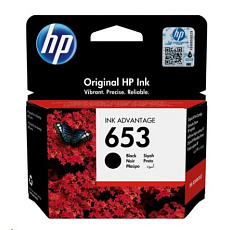 Čierna originálna atramentová kazeta HP 653 Ink Advantage Čierna originálna atramentová kazeta HP 653 Ink Advantage