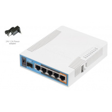 MIKROTIK RouterBOARD hAP AC + L4 (720MHz, 128MB RAM, 5xGLAN switch, SFP, 1x 2,4+5GHz, plastic case, zdroj)