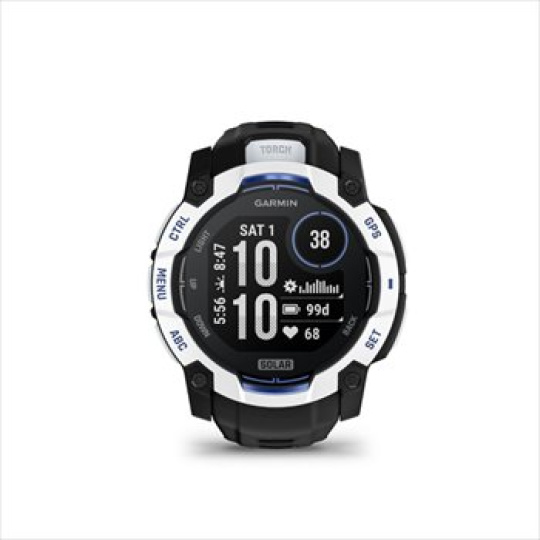 Garmin Instinct 3 - 50mm, Solar, Whitestone, Black silicone band