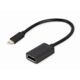 Gembird adaptér USB-C (M) na DisplayPort (F), 4K, 0.15m kábel, čierny