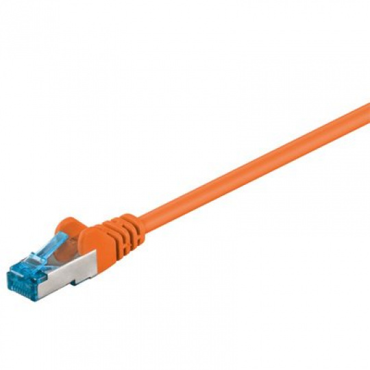 patch kábel Cat6A, SFTP, LS0H - 0,5m, oranžový
