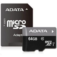64 GB . microSDHC/SDXC UHS-I karta ADATA class 10 Ultra High Speed + adaptér 64 GB . microSDHC/SDXC UHS-I karta ADATA class 10 Ultra High Speed + adaptér