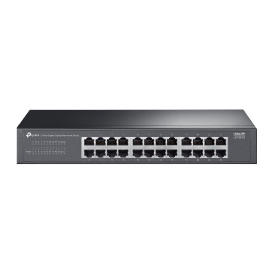 TP-LINK"LiteWave 24-Port Gigabit SwitchPORT: 24× Gigabit RJ45 PortsSPEC: 1U 13-inch Rack-mountable Steel CaseFEATURE: