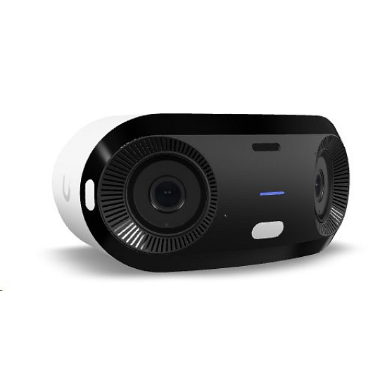 Ubiquiti Indoor/outdoor dual sensor 16MP 20 FPS PoE+ camera, with a Multi-TOPS AI Engine and panoramic 180° coverage-whi