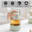 BUYDEEM Sklenená fľaša so slamkou 800 ml, model DG78, farba útulná zelená