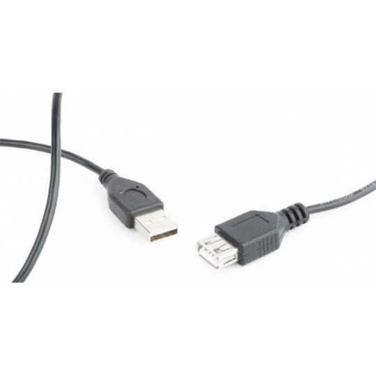 Gembird kábel USB 2.0 (AM - AF), predlžovací, 0.75 m, čierny