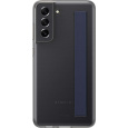 Samsung polopriehľadný zadný kryt s pútkom pre S21 FE, čierny