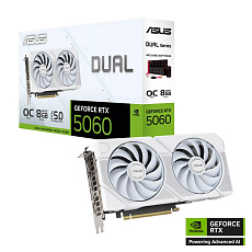 ASUS DUAL RTX5060 WHITE OC 8GB/128-bit GDDR7 HDMI 3xDP