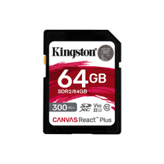 64 GB .SDXC karta Kingston . Canvas React Plus Class UHS-II U3 V90 ( r300MB/s, w260MB/s )