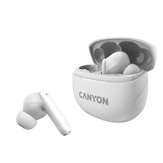 Canyon TWS-8, True Wireless Bluetooth slúchadlá do uší, nabíjacia stanica v kazete, biele