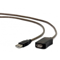 Gembird aktívny predlžovací kábel USB 2.0 (M-F), 10 m, čierny