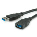 Kábel USB 3.2 Gen 1, A-A M/F 0.8m, 5Gbps, predlžovací, čierny