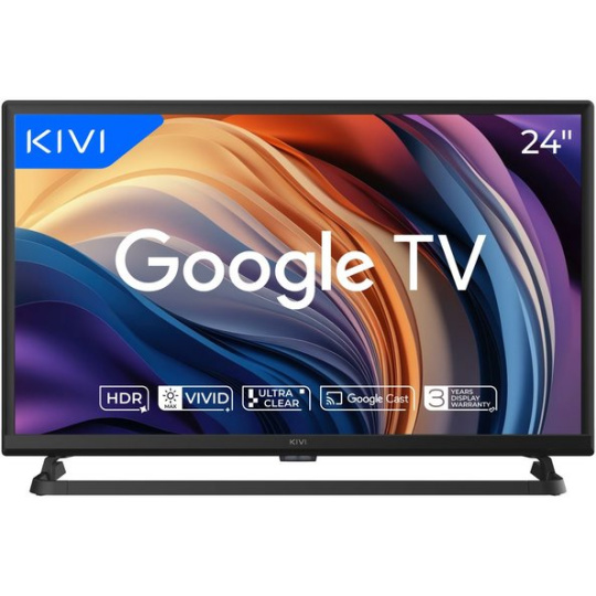 KIVI OPTIMA TV 24H710QB, 24" HD, L5 HDR, SMART GOOGLE TV, Vyrobene v CZ, Cierna