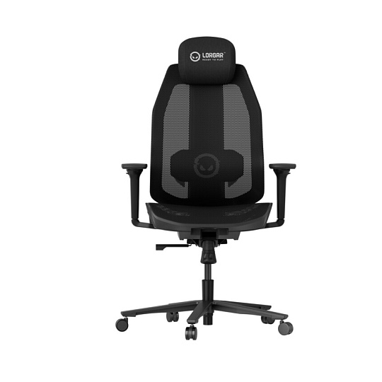 Lorgar PRO CHA51 ergonomická herná stolička, 4D podrúčky, bedrová opora, nastaviteľná opierka hlavy, čierno biela
