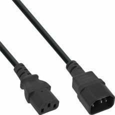 Kábel sieťový 230V predlžovací, C13 - C14, 2m, 1.00mm?, 10A, čierny