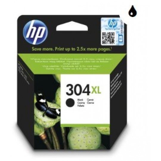 HP originál ink N9K08AE, HP 304XL, black, 300str., 5.5ml