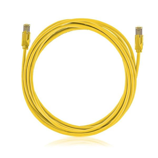 patch kábel Cat6A, STP, LSOH - 12m , žltý