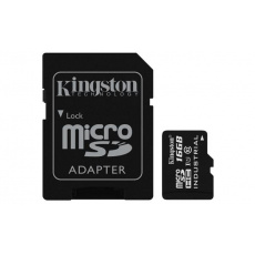16 GB . microSDHC karta Kingston Industrial C10 A1 pSLC Card + SD Adapter