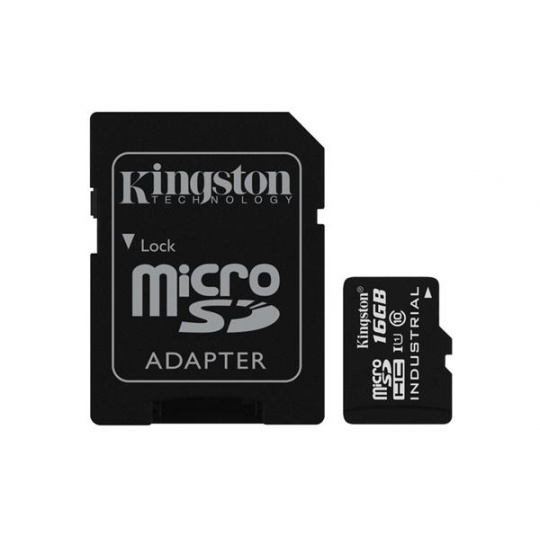 16GB microSDHC Industrial C10 A1 pSLC Card + SD Adapter