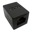 Chránička Spojka RJ45, cat.6, netienená čierna Gigabit