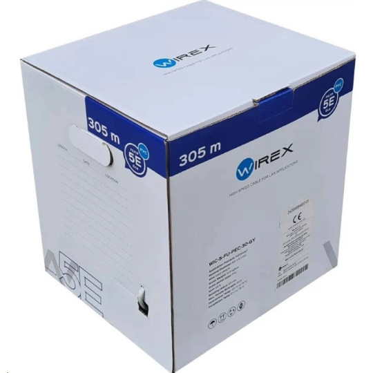 WIREXInstalační kabel CAT5E F/UTPPVC / ECA 305m box šedý