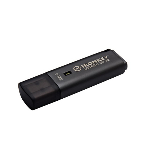 32 GB . USB 3.2 kľúč . Kingston IronKey Locker+ 50 G2, strieborný ( r145MB/s, w115MB/s)