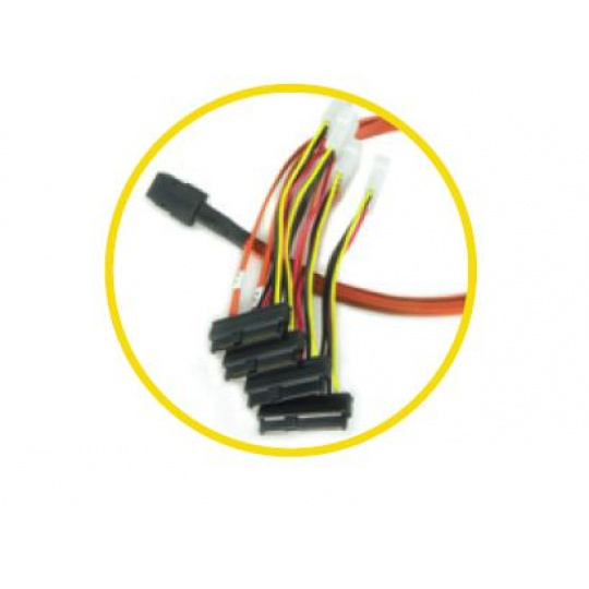 LSI SAS BREAKOUT CABLE 1M miniSAS-4x SATA+sideband 1m