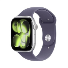 Apple Watch Series 11 GPS + Cellular 42mm Silver Aluminium Case with Purple Fog Sport Band - M/L