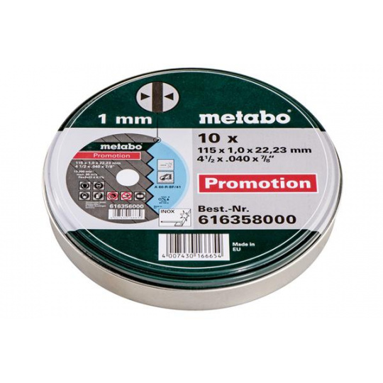 Metabo 10 rezných kotúčov SP 115x1,0x22,23 mm        