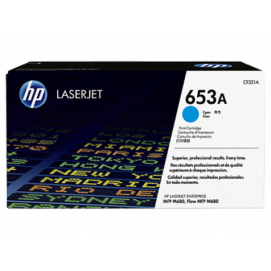 CF321A azúrová tonerová kazeta HP 653A LaserJet