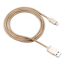 Charge & Sync MFI braided cable with metalic shell, USB to lightning, certified by Apple, 1m, 0.28mm, Golden
