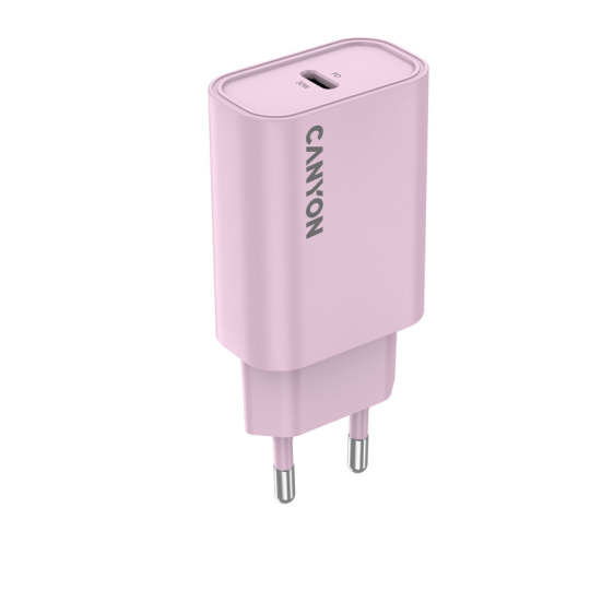 Canyon OnCharge 30CL, univerzálna cestovná nabíjačka do steny 1x USB-C, 30W PD, ružová