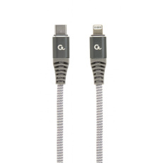 Premium cotton braided USB Type-C to 8-pins charging & data cable, 1.5 m