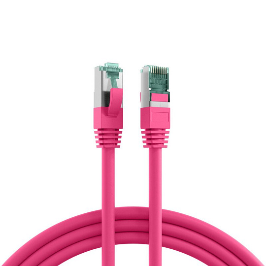 S/FTP (PiMF) Patchkábel LSOH 0,5m cat.6a, magenta, Cu S/FTP (PiMF) Patchkábel LSOH 0,5m cat.6a, magenta, Cu