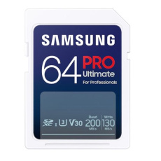 64 GB . SDXC karta Samsung PRO ULTIMATE Class 10 (U3 V30), ( r200NB/s, w130MB/s )
