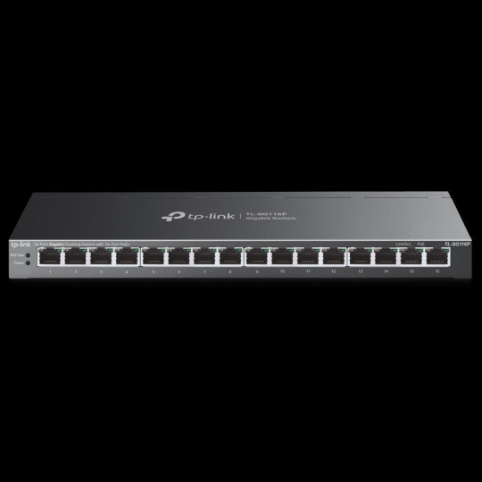 TP-LINK "16-Port Gigabit Desktop Switch with 16-Port PoE+PORT: 16× Gigabit PoE+ PortsSPEC: 802.3at/af, 120 W PoE Power