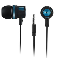 Canyon EP-3, pohodlné slúchadlá do uší, pre smartfóny, integr. mikrofón a ovládanie, čierne + zeleno-modré prvky
