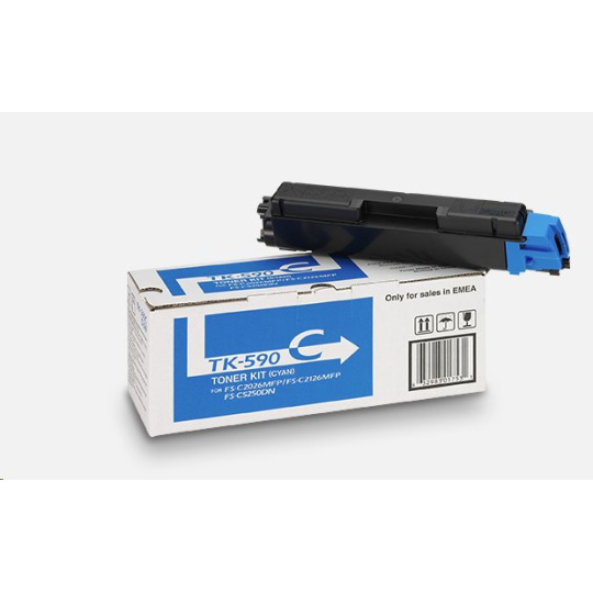 KYOCERA TK-590C Toner cyan na 5 000 A4 (pri 5% pokrytí), pre ECOSYS P6026cdn,M6026/M6526cdn/cidn
