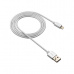 CANYON Charge & Sync MFI braided cable with metalic shell, USB to lightning, certified by Apple, cable length 1m, OD2.8mm, Pearl W
