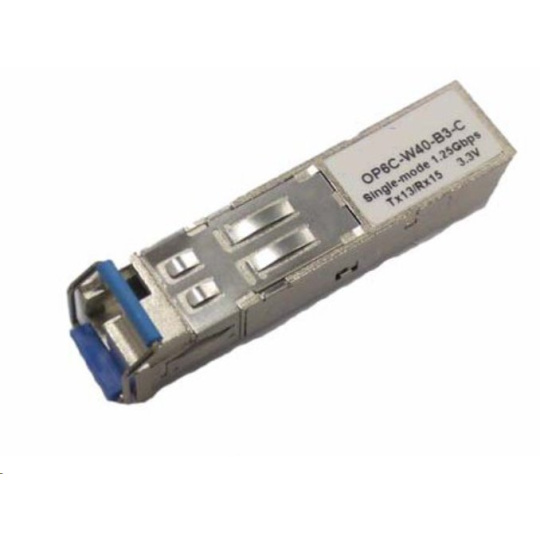 SFP WDM transceiver 1,25Gbps, 1000BASE-BX10, SM, 10km, TX1310/RX1550nm, LC simp., 0 až 70°C, 3,3V, FORTINET komp., DMI SFP WDM transceiver 1,25Gbps, 1000BASE-BX10, SM, 10km, TX1310/RX1550nm, LC simp., 0 až 70°C, 3,3V, FORTINET komp., DMI