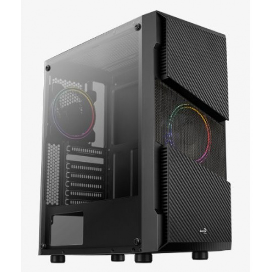 Aerocool ML G Menace Saturn, skrinka ATX, RGB LED ventilátor, čierna