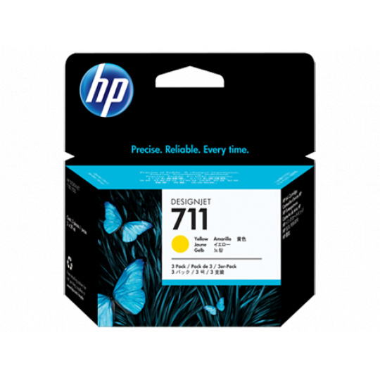 HP náplň č. 711 žltá, 29 ml - 3 ks v balení