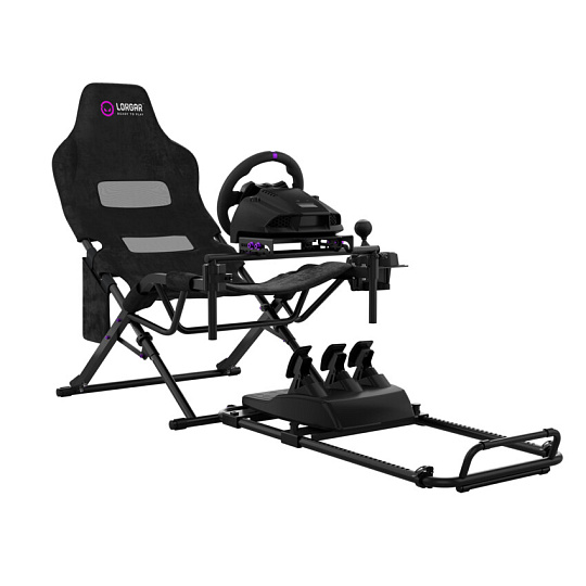 Lorgar FLEX RAF1 skladací pretekársky herný kokpit so sedadlom,podpora Direct Drive, držiak radiacej páky a ručnej brzdy