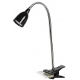 Solight LED stolná lampička, 2,5W, 3000K, clip, čierna farba
