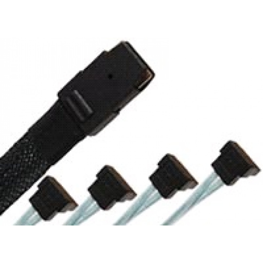 SAS 520 1.0m Mini SAS Plug with clamp (SFF 8087) 36p <> 4 x SATA plug