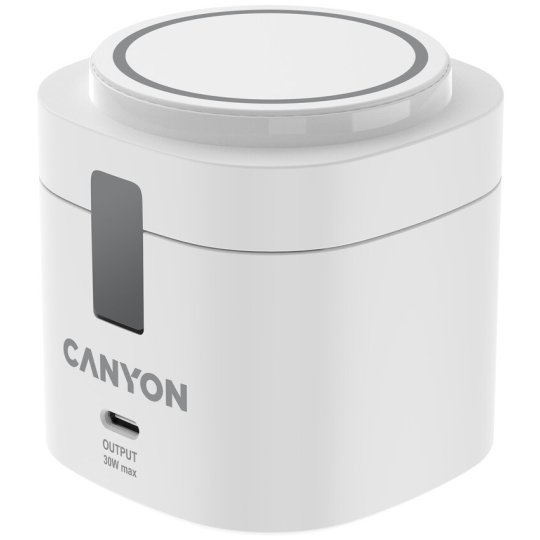 Canyon WS-405, 4v1, bezdrôtová Qi2 nabíjacia stanica pre 4 zariadenia simultánne, biela Canyon WS-405, 4v1, bezdrôtová Qi2 nabíjacia stanica pre 4 zariadenia simultánne, biela