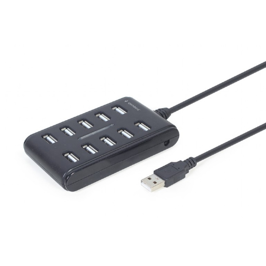 10-port USB hub, black