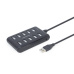 10-port USB hub, black